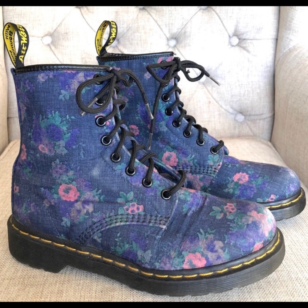Floral Doc Marten’s Castle Denim Size 7